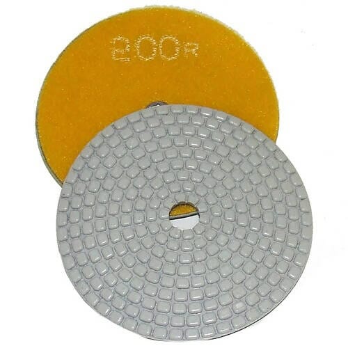 Ceramica Dry Polishing Pads - For Dry Polishing for Natural Stones - 4" Alpha Professional Tools 200-Grit