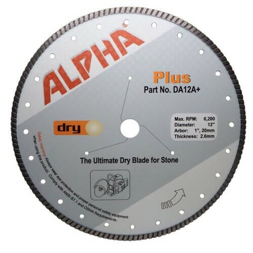 Alpha Plus Diamond Blades Alpha Professional Tools 12"