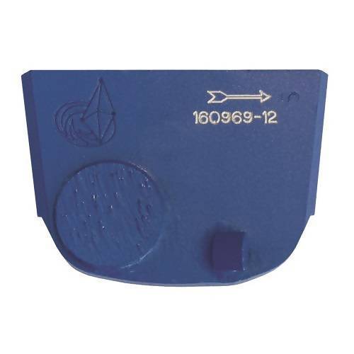 X-Series Trapezoid Pad Tooling With PCD Segments and One 30 Grit Button for Concrete Polishing Concrete Polishing HQ 1 PCD Segment - Left Hand Rotation