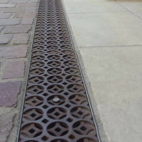 5" x 20" Interlaken Trench Grate (Heel Proof) Iron Age Designs