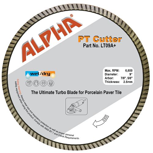 PT Cutter Blade - The Ultimate Dry Blade for Hardscape Contractors Alpha Professional Tools 9"
