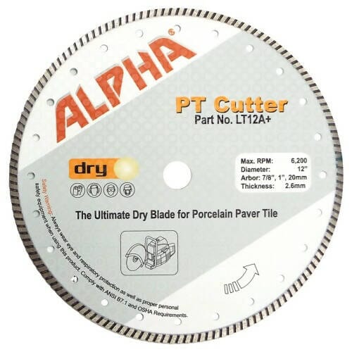 PT Cutter Blade - The Ultimate Dry Blade for Hardscape Contractors Alpha Professional Tools 12"