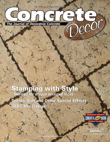 Vol. 10 Issue 7 - October 2010 Back Issues Concrete Decor Marketplace