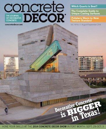 Vol. 14 Issue 6 - August/September 2014 Back Issues Concrete Decor Store