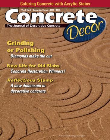 Vol. 6 Issue 6 - December 2006/January 2007 Back Issues Concrete Decor Store