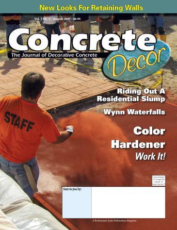 Vol. 7 Issue 5 - August 2007 Back Issues Concrete Decor Store
