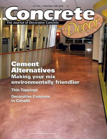 Vol. 8 Issue 7 - November 2008 Back Issues Concrete Decor Store