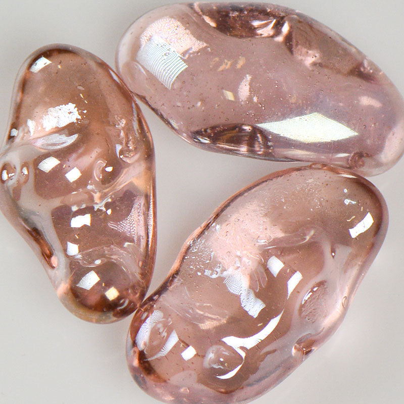 Pink Cotton Candy Iridescent Size Medium Jelly Bean Glass American Specialty Glass 10 Pound ($6.08/ lb)