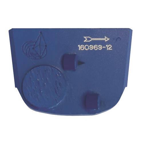X-Series Trapezoid Pad Tooling With PCD Segments and One 30 Grit Button for Concrete Polishing Concrete Polishing HQ 2PCD Segments - Left Hand Rotation
