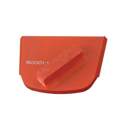 X-Series - Quick Change - Trapezoid Pad with One Rectangular Segment Tooling for Concrete Concrete Polishing HQ 6 Red/Hard