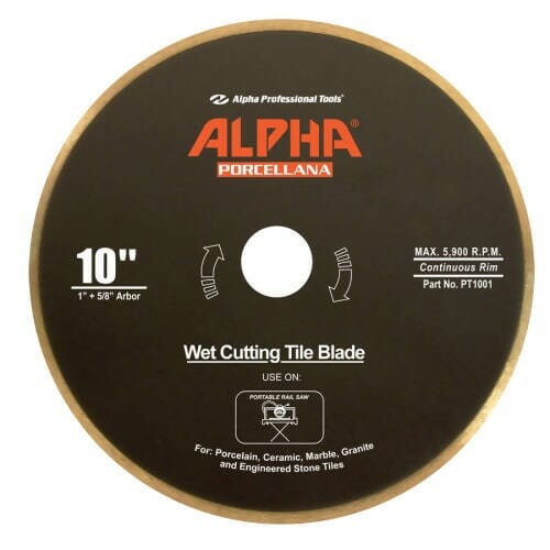 Porcellana for Portable Rail Saws - The Ultimate Wet Blade for Porcelain Tiles Alpha Professional Tools 10"