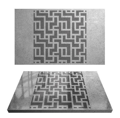 Labyrinth Brick Pattern - Adhesive-Backed Stencil supplies FloorMaps Inc.