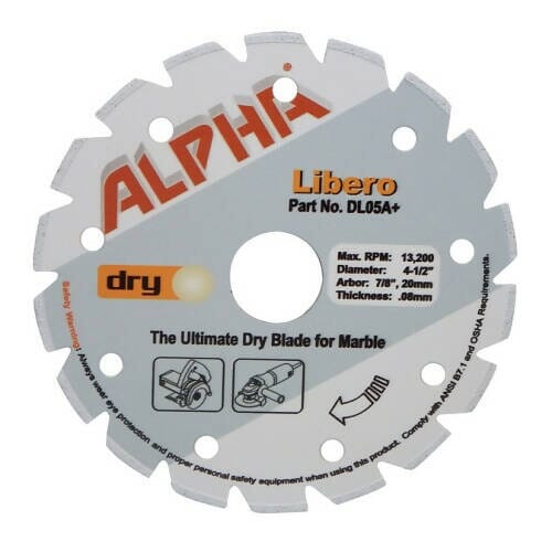 Alpha Libero Diamond Blades for Marble Alpha Professional Tools 4.5"