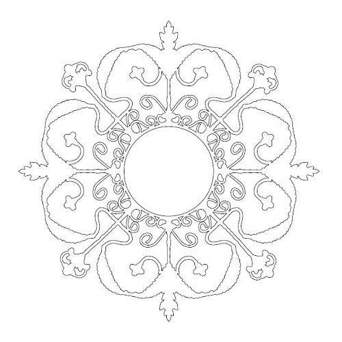 C129 - Flattoo Stencil System - Center Medallion Surface Gel Tek 18"