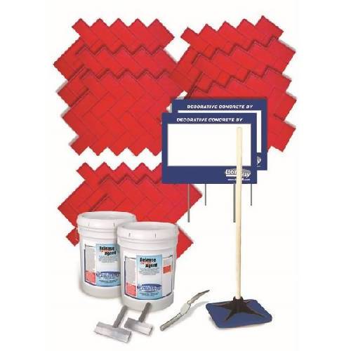 Herringbone Texture Mat Kit for Stamped Concrete Tools Bon Tool