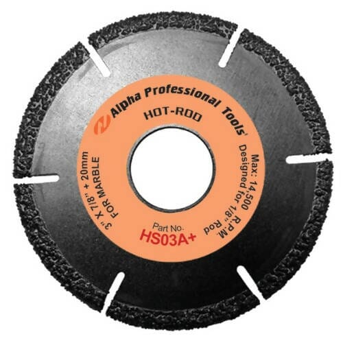 Alpha Hot-Rod Blade For Wet/Dry Channel Cutting Alpha Professional Tools 3" - 1/8" Rod for Marble