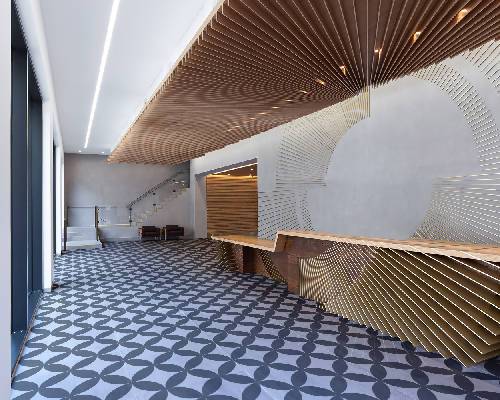 Geometric Diamond Petal Pattern - Adhesive-Backed Stencil supplies FloorMaps Inc.