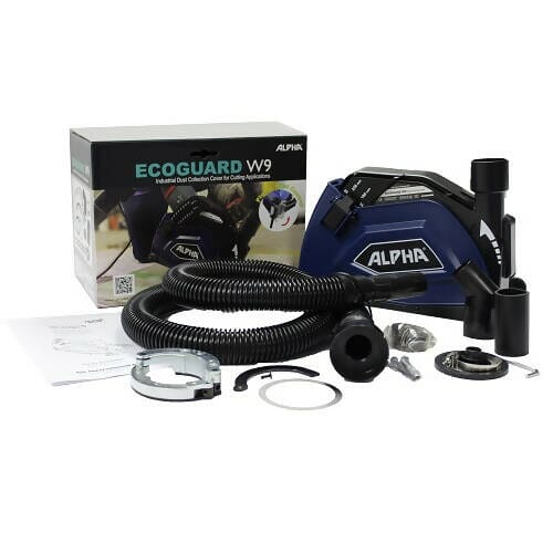 Ecoguard W Series - Dust Collection Cover for Wide Kerf Cutting Alpha Professional Tools Ecoguard W9 w/ Connector Hose Kit