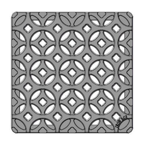 9" x 9" Interlaken Catch Basin Grate Iron Age Designs