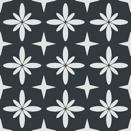 Floral Star Tile Pattern - Adhesive-Backed Stencil supplies FloorMaps Inc. Negative 