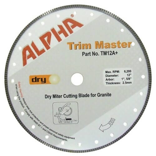 Trim Master Dry Blade for Miter Saws Alpha Professional Tools 12"