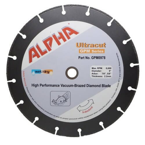 Alpha Ultracut GPM Series Blade Alpha Professional Tools 9"