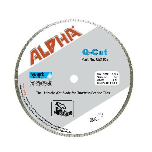 Q-Cut Ultimate Wet Blade for Hard Tiles Alpha Professional Tools 10"
