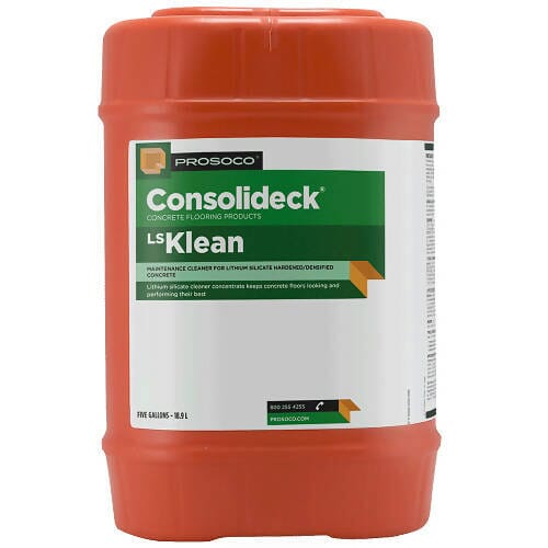 LSKlean - Maintenance Cleaner for Lithium Silicate Hardened/Densified Concrete Prosoco 5 Gallon