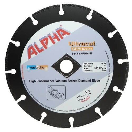 Alpha Ultracut GPM Series Blade Alpha Professional Tools 6"
