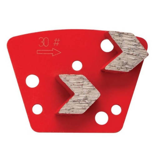 Trapezoid Bolt On Diamond Tooling - Double Arrow Segments - 30/40 Grit Syntec Diamond Tools Medium Bond (Red) Left Hand