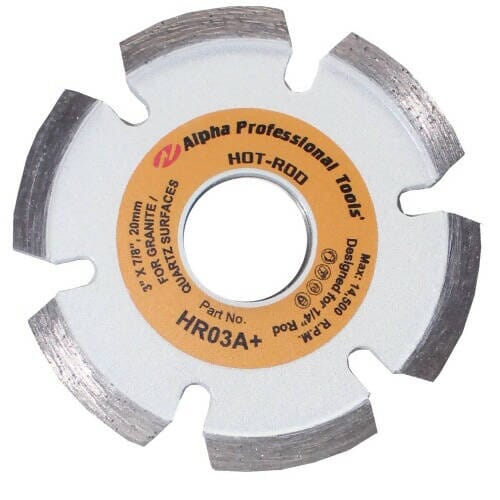 Alpha Hot-Rod Blade For Wet/Dry Channel Cutting Alpha Professional Tools 3" - 1/4" Rod for Granite