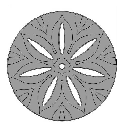 4" Diameter Anise Catch Basin Grate - Baked on Oil Finish (Heel Proof) Iron Age Designs