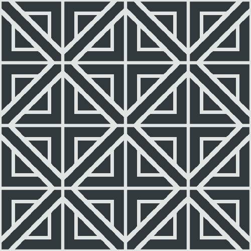 Geometric Modern Tile Pattern - Adhesive-Backed Stencil supplies FloorMaps Inc. Negative