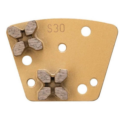 Trapezoid Bolt On Diamond Tooling - Double X Segments Syntec Diamond Tools Extremely Soft (Gold) 30 to 40 Grit