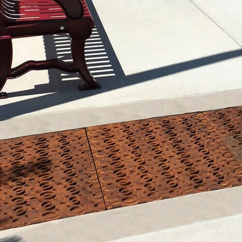 24" x 24" Janis Trench Grate Iron Age Designs