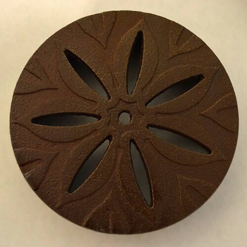 4" Diameter Anise Catch Basin Grate - Baked on Oil Finish (Heel Proof) Iron Age Designs