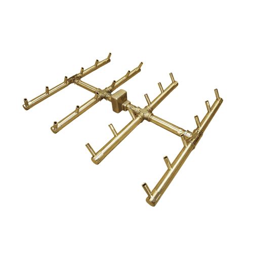 240K BTU 20" x 18" Square Tree-Style Brass Burner for Firepits Warming Trends