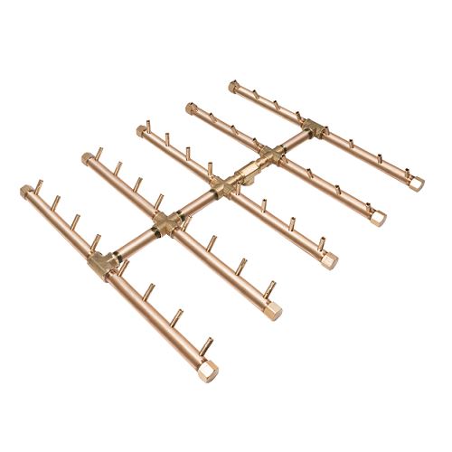 400K BTU 28" x 24.5" Square Tree-Style Brass Burner for Firepits Warming Trends