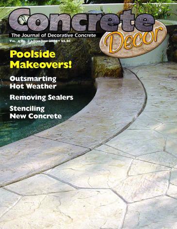 Vol. 4 Issue 3 - June/July 2004 Back Issues Concrete Decor Marketplace