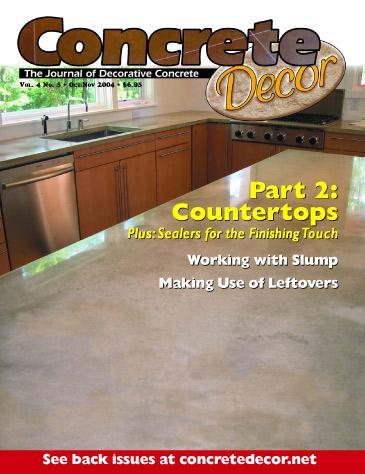 Vol. 4 Issue 5 - October/November 2004 Back Issues Concrete Decor Marketplace