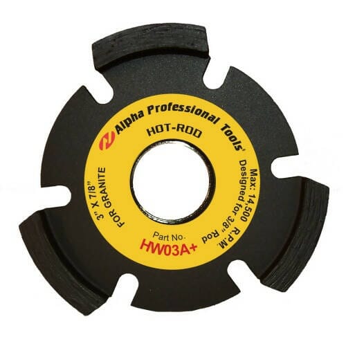 Alpha Hot-Rod Blade For Wet/Dry Channel Cutting Alpha Professional Tools 3" - 3/8" Rod for Granite