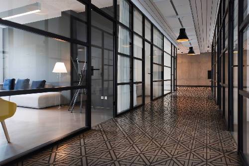 Geometric Modern Tile Pattern - Adhesive-Backed Stencil supplies FloorMaps Inc.