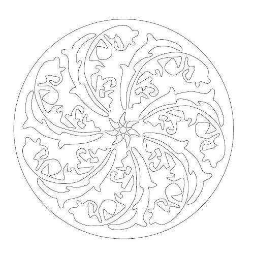 C107 - Flattoo Stencil System - Center Medallion Surface Gel Tek 18"