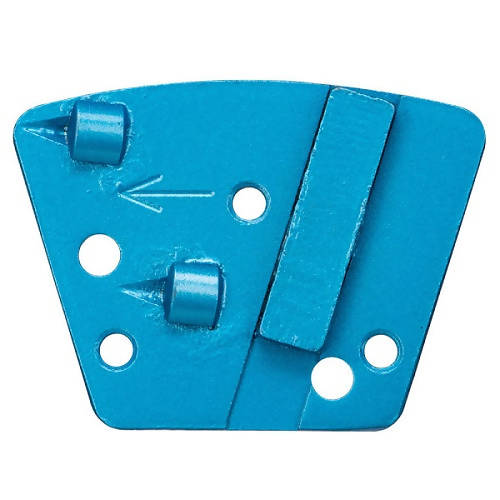 Trapezoid Bolt On Diamond Tooling - with (2) 1/4" Round PCDs and Stabilizer Segment Syntec Diamond Tools