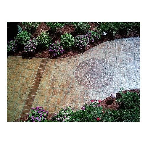 Medium Brick Rosette - Concrete Stencil Decorative Concrete Impressions