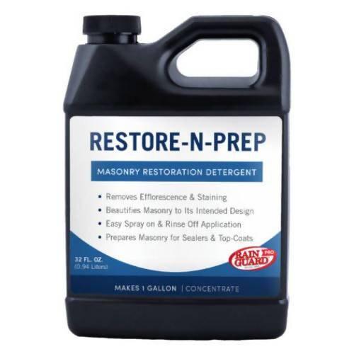 Restore-N-Prep Masonry & Efflorescence Cleaner Rainguard Pro 1 Quart - Concentrate (Makes 1 Gallon)