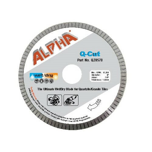 Q-Cut Ultimate Wet Blade for Hard Tiles Alpha Professional Tools 5"