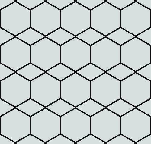 Hexagonal Honeycomb Pattern - Adhesive Backed Stencil supplies FloorMaps Inc. Positive