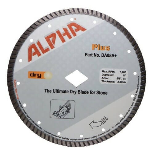 Alpha Plus Diamond Blades Alpha Professional Tools 8"