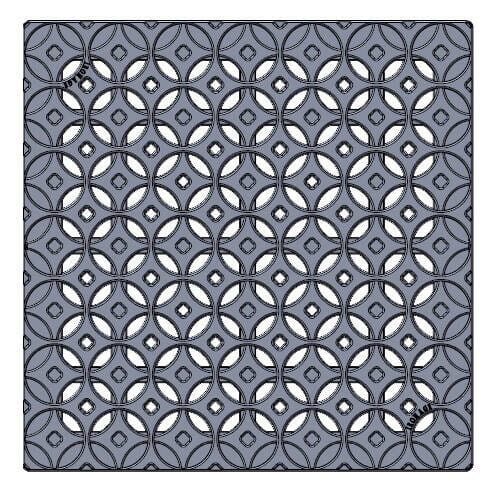 17" x 17" Interlaken Catch Basin Grate Iron Age Designs